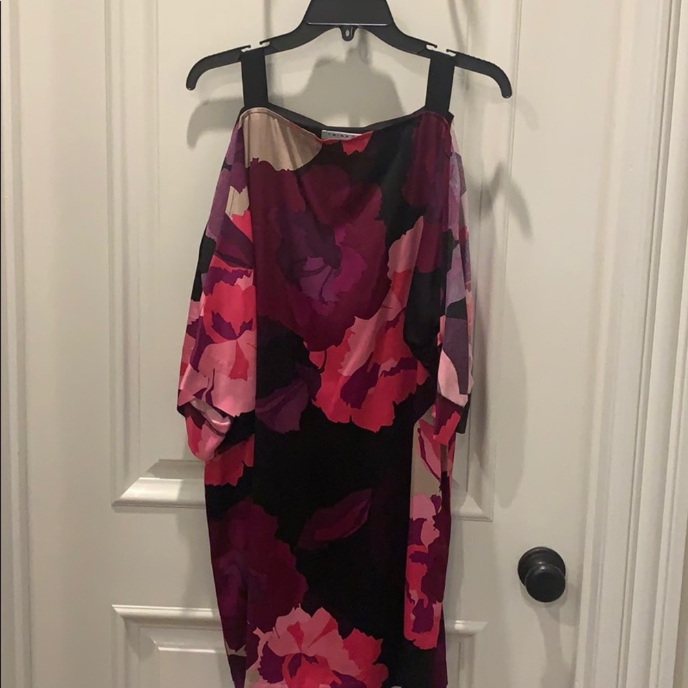 Floral cold shoulder dress